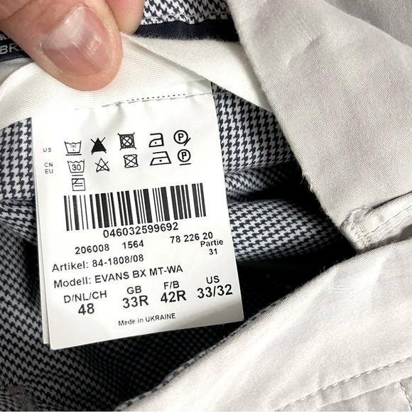 Brax Evans BX MT-WA Men’s Chino Pants 33x32 Gray Stretch Cotton Blend - Picture 9 of 11